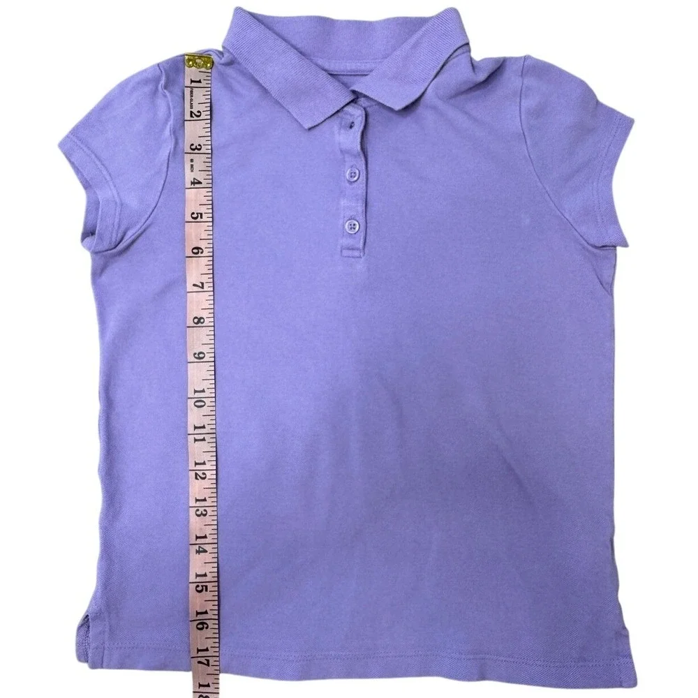 The Children's Place Girls Polo Shirts Size M 7/8 Red Purple 2Pack SchoolUniform